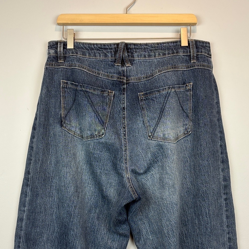 Angels Women's Wide Leg Jeans in Faded Blue Wash - Picture 8 of 13